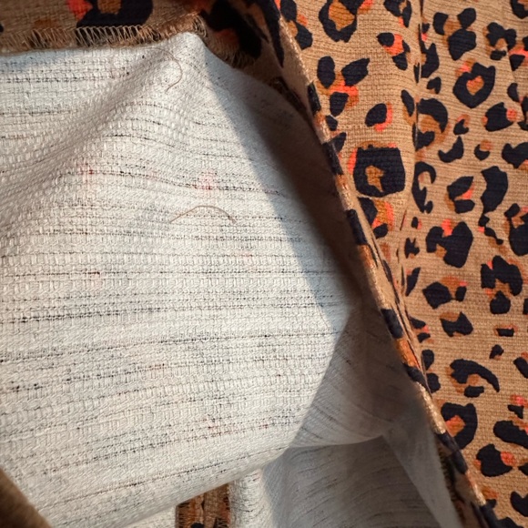 Loft Outlet Womens 14 Brown & Black Cheetah Print Fall Mini Shift Skirt Cotton - Picture 11 of 16